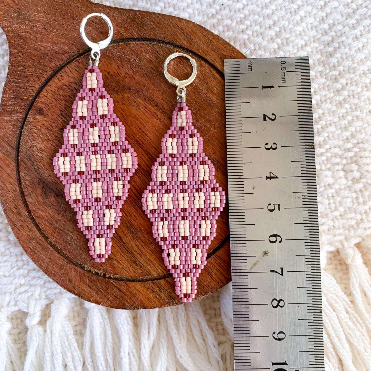 LILAC HANDBEADED EARRINGS