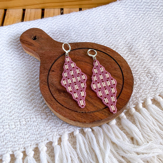 LILAC HANDBEADED EARRINGS