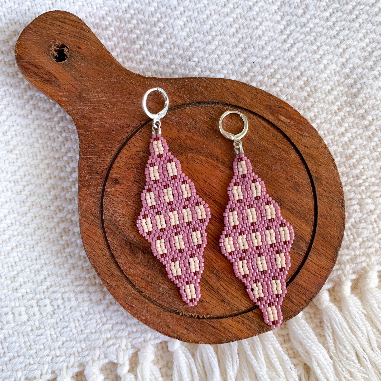 LILAC HANDBEADED EARRINGS